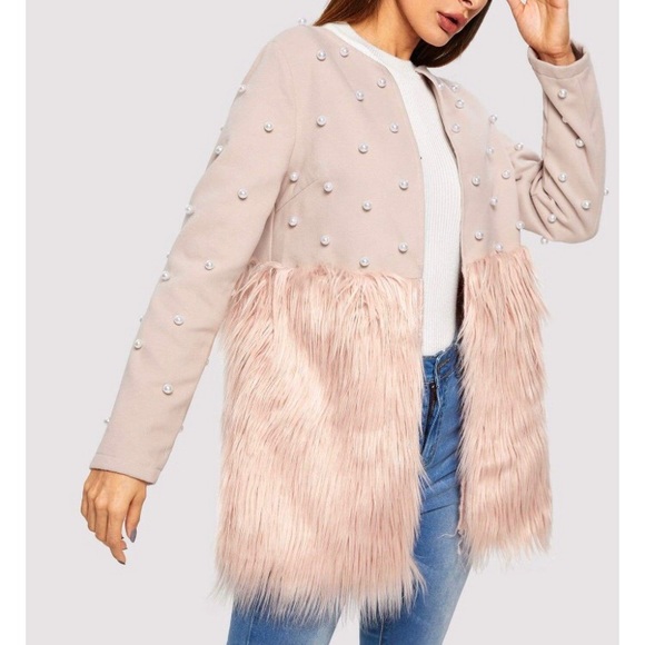 SHEIN Jackets & Blazers - NWOT Pearl Faux Fur Coat